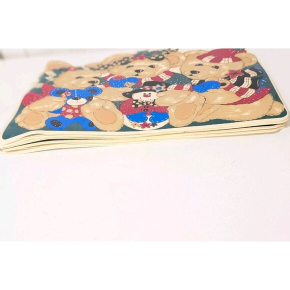 Vtg. Set of 8  B & C Vinyl Placemats Christmas Themed Bears - Picture 10 of 16